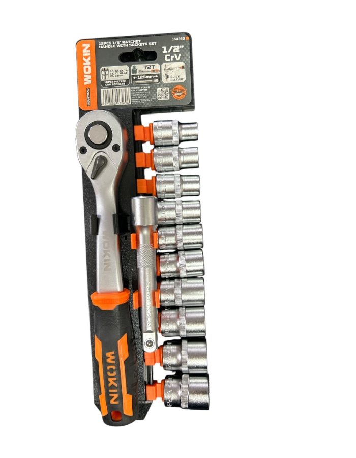 Set di Bussole Esagonali 1/2” pz12 con cricchetto reversibile